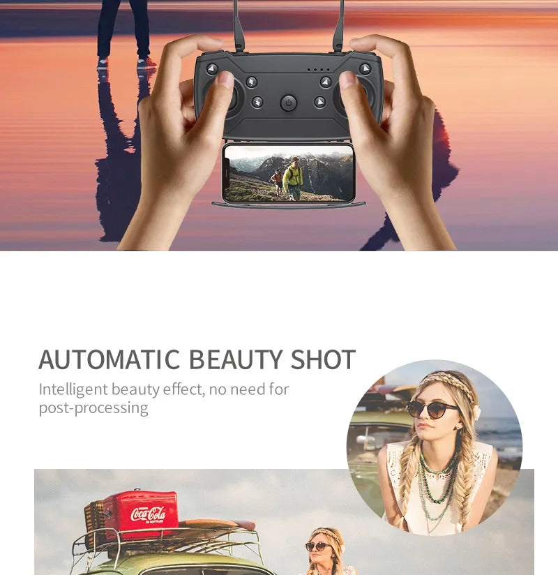 2025 E88 Pro WiFi FPV Drone - Single/Dual 4K/1080P Camera, Wide-Angle HD, Altitude Hold, Foldable Quadcopter RC Helicopter Toy