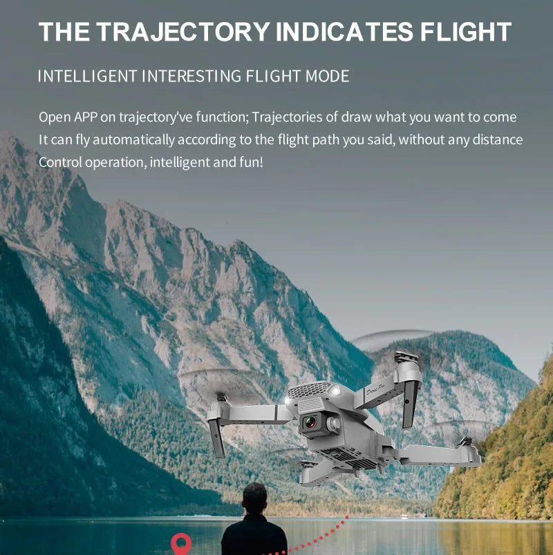2025 E88 Pro WiFi FPV Drone - Single/Dual 4K/1080P Camera, Wide-Angle HD, Altitude Hold, Foldable Quadcopter RC Helicopter Toy